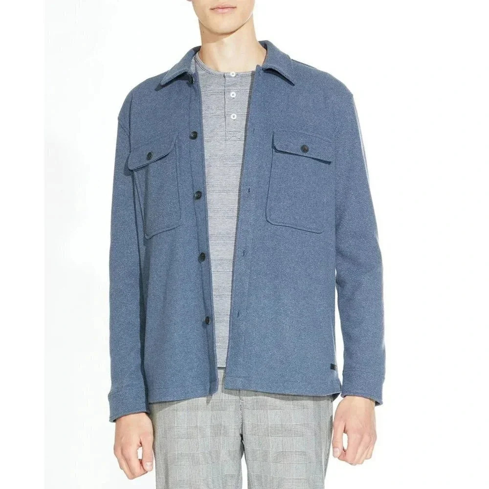 NWT Civil Society Durbin Men's Relaxed Knit Shirt Jacket Blue Size M (MSRP $119)